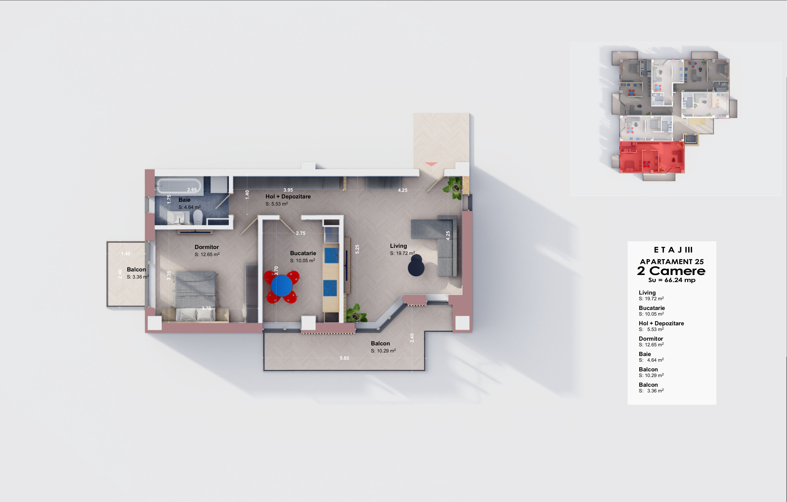 Apartament 25 - Etaj 3